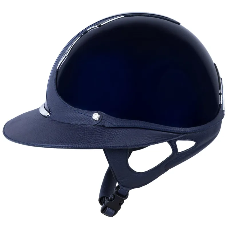 Antares Premium Eclipse Glossy Riding Hat - Blue/Blue-1