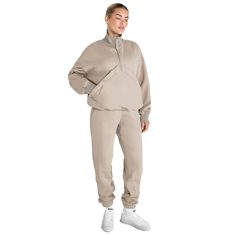 Aztec Diamond Premium Half Zip Womens Sweater - Nude-4