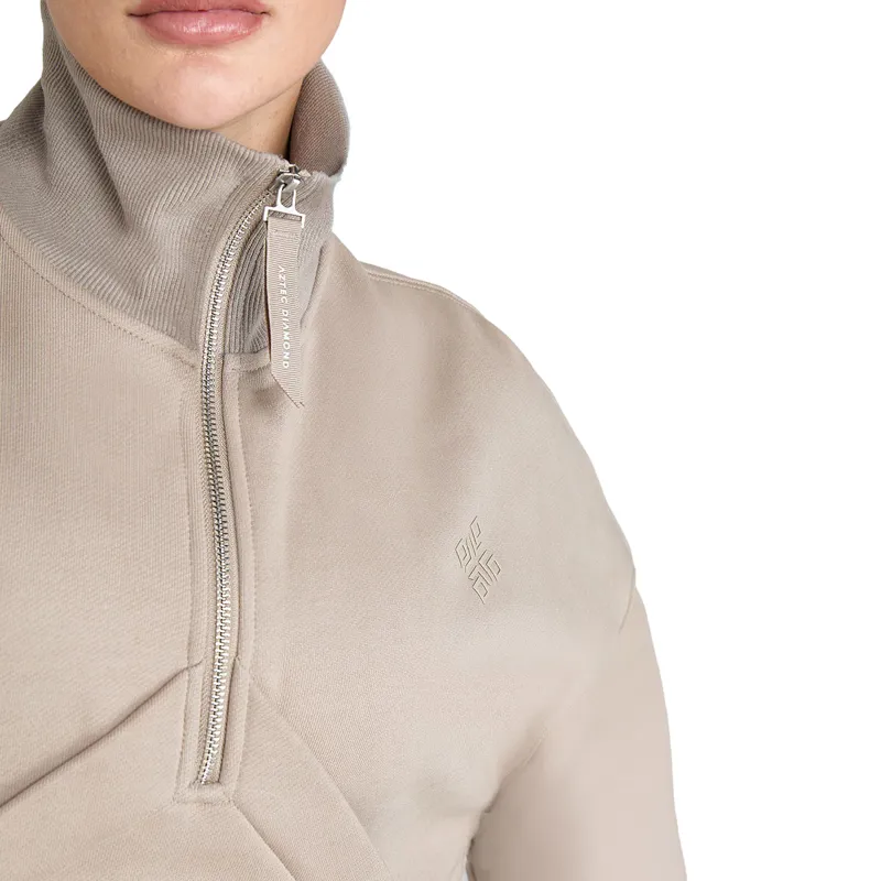 Aztec Diamond Premium Half Zip Womens Sweater - Nude-2