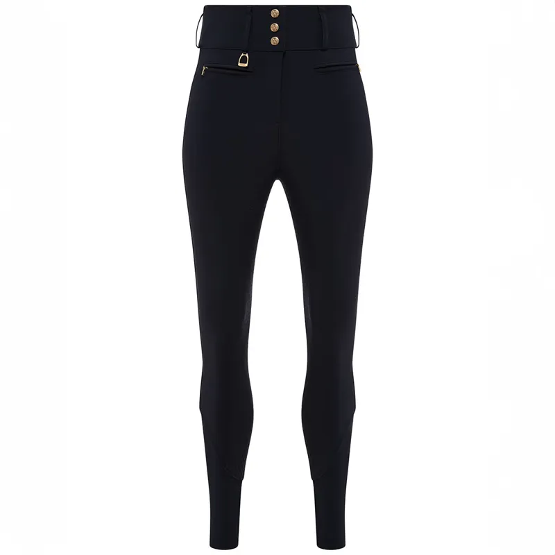 Holland Cooper Premium High Rise Full Grip Womens Breeches - Ink Navy-6