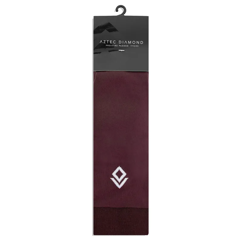 Aztec Diamond Pressure Padded Tall Socks 2 Pack - Cherry-2