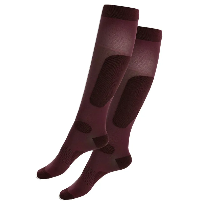 Aztec Diamond Pressure Padded Tall Socks 2 Pack - Cherry-1