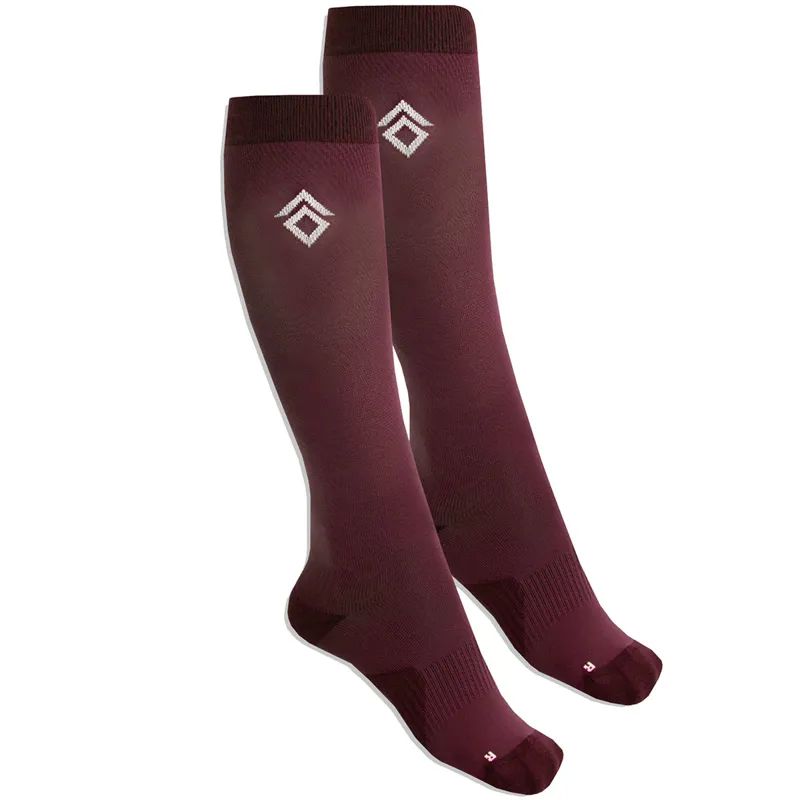 Aztec Diamond Pressure Padded Tall Socks 2 Pack - Cherry