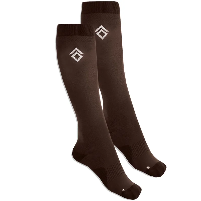 Aztec Diamond Pressure Padded Tall Socks 2 Pack - Mocha