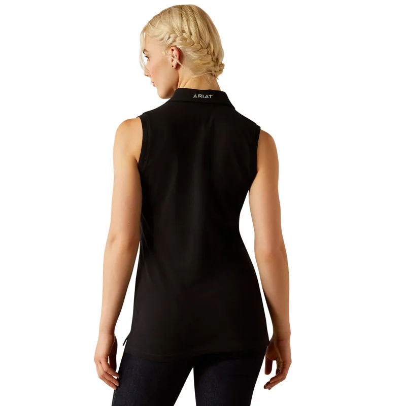 Ariat Prix 3.0 Ladies Sleeveless Polo Shirt - Black-1