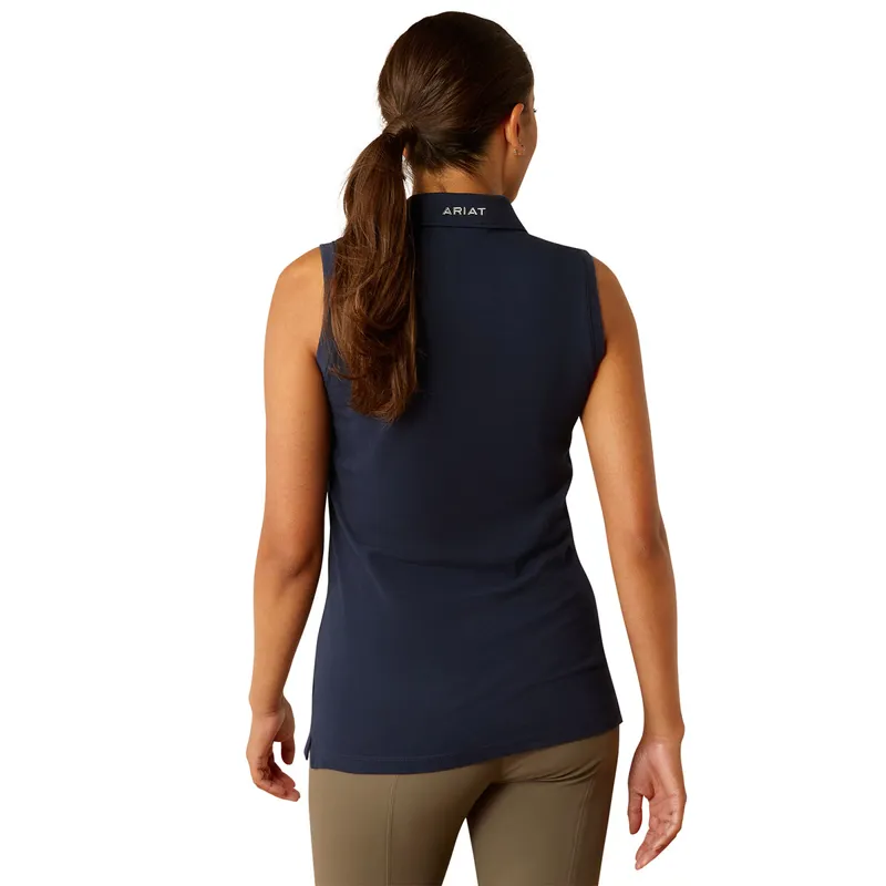 Ariat Prix 3.0 Ladies Sleeveless Polo Shirt - Navy-1