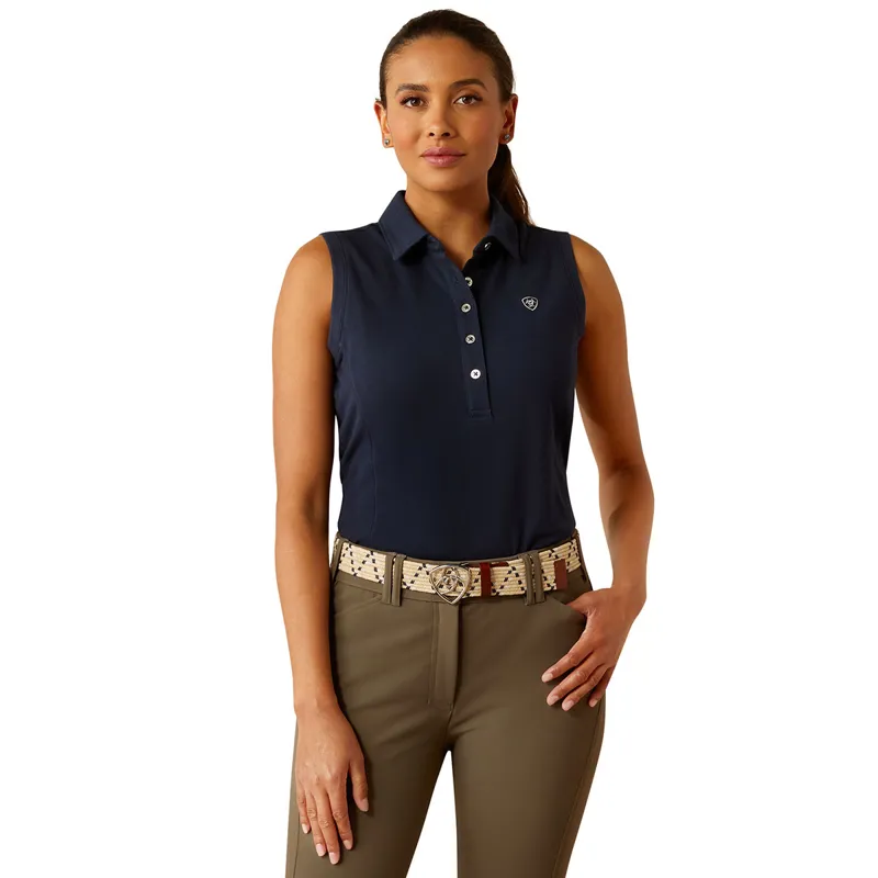 Ariat Prix 3.0 Ladies Sleeveless Polo Shirt - Navy