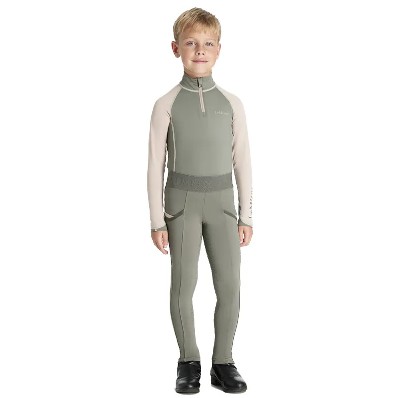 LeMieux Mini Pull Ons Full Grip Junior Riding Tights - Rosemary-5