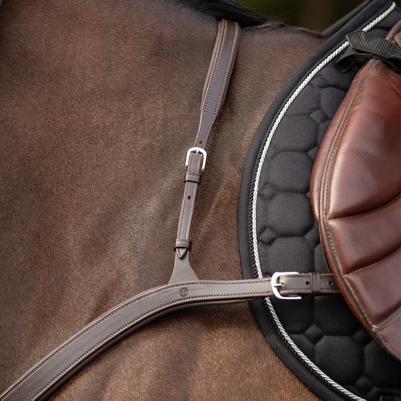 QHP Breastplate with Long Bridge - Brown-4