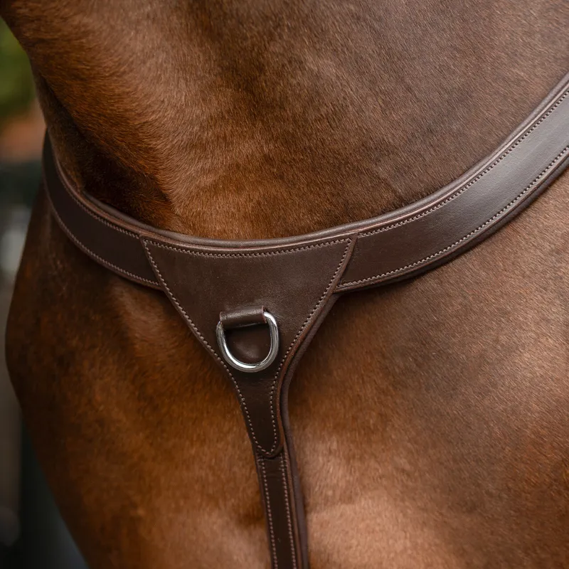 QHP Breastplate with Long Bridge - Brown-2