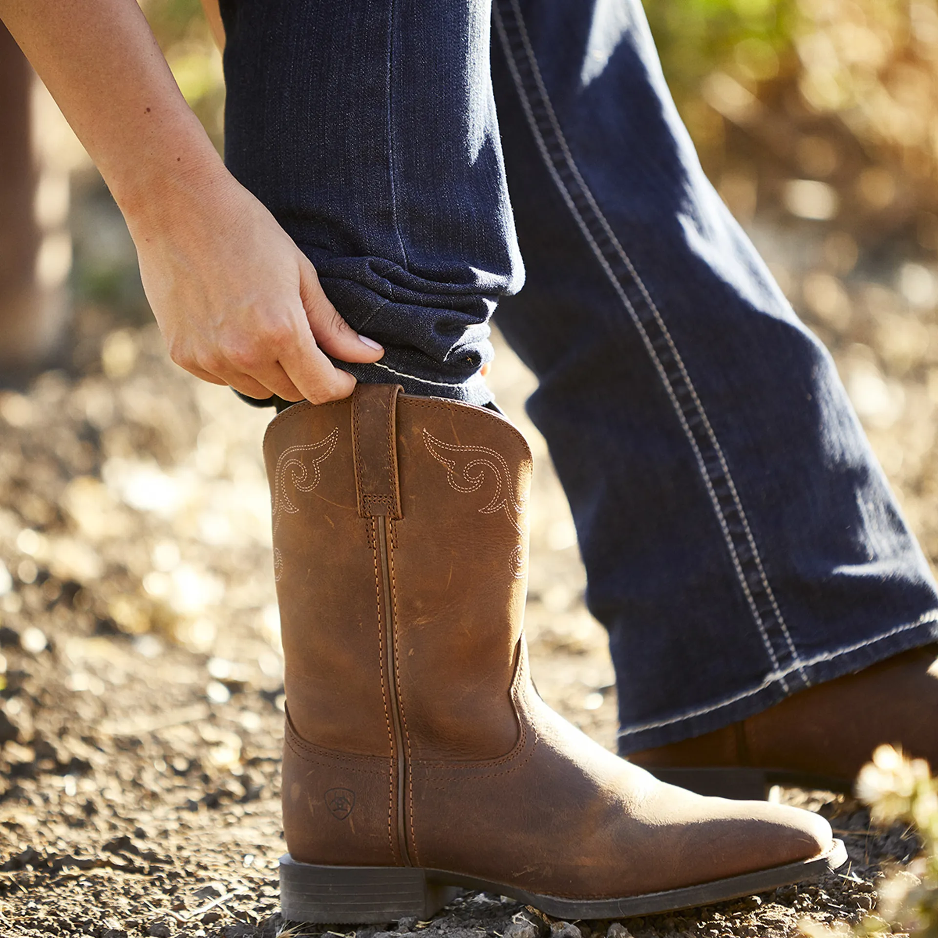 Ariat Women's Trouser Mid Rise Stretch Outseam Ella Wide Leg Jean | Boot Barn