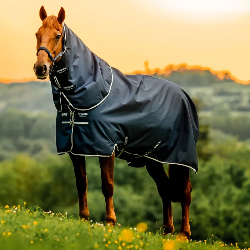 Amigo Ripstop 900D Plus 200g Detachable Neck Turnout Rug - Witney Navy-1