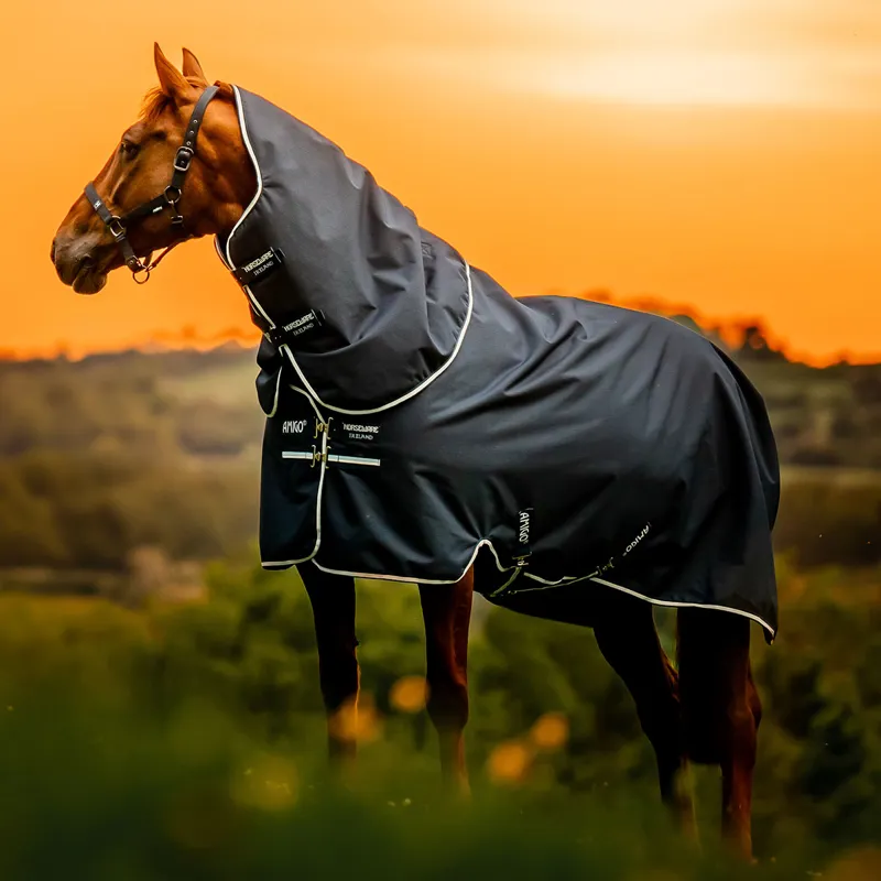 Amigo Ripstop 900D Plus 200g Detachable Neck Turnout Rug - Witney Navy-10