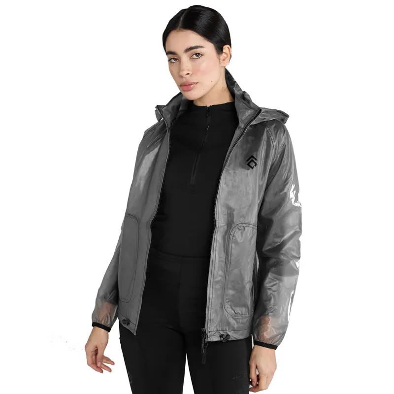 Aztec Diamond Clear Ladies Rain Jacket - Black-3