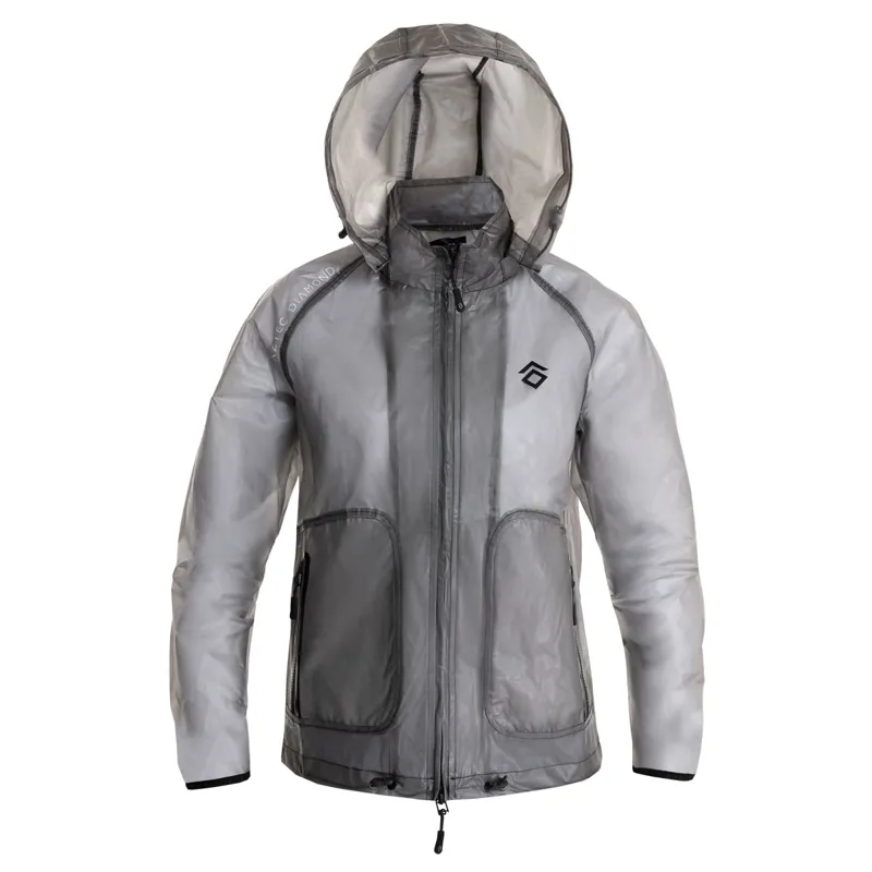 Aztec Diamond Clear Ladies Rain Jacket - Black-5
