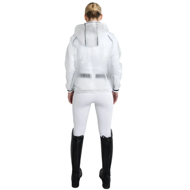Aztec Diamond Clear Ladies Rain Jacket - White-1