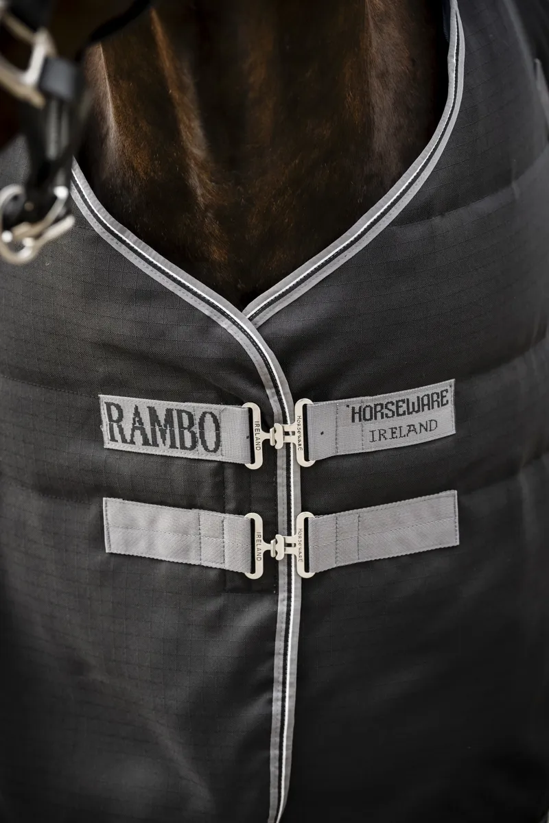 Rambo 100g Stable Rug - Black/Thunderstorm Grey/Silver-6