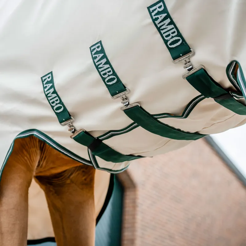 Rambo XL Hoody Sweet Itch Fly Rug - Chalk/Hunter Green/Silver-2