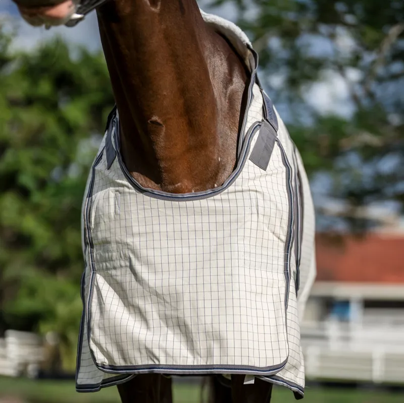 Rambo Optimo Supreme Summer Sheet Fly Rug - Navy Check/Thunderstorm Grey-6