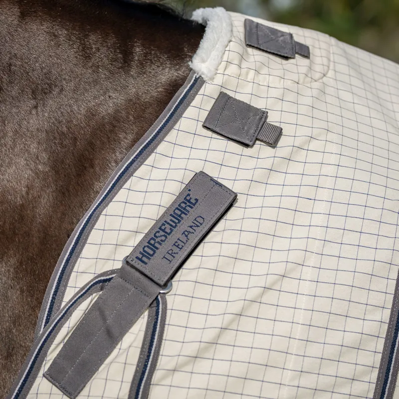 Rambo Optimo Supreme Summer Sheet Fly Rug - Navy Check/Thunderstorm Grey-8
