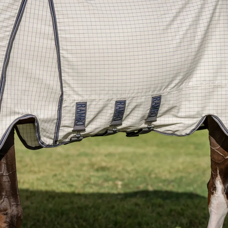 Rambo Optimo Supreme Summer Sheet Fly Rug - Navy Check/Thunderstorm Grey-9