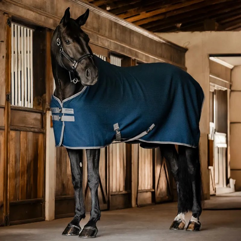 Rambo Techni-Waffle Cooler Rug - Navy/Thunderstorm Grey/Silver-5