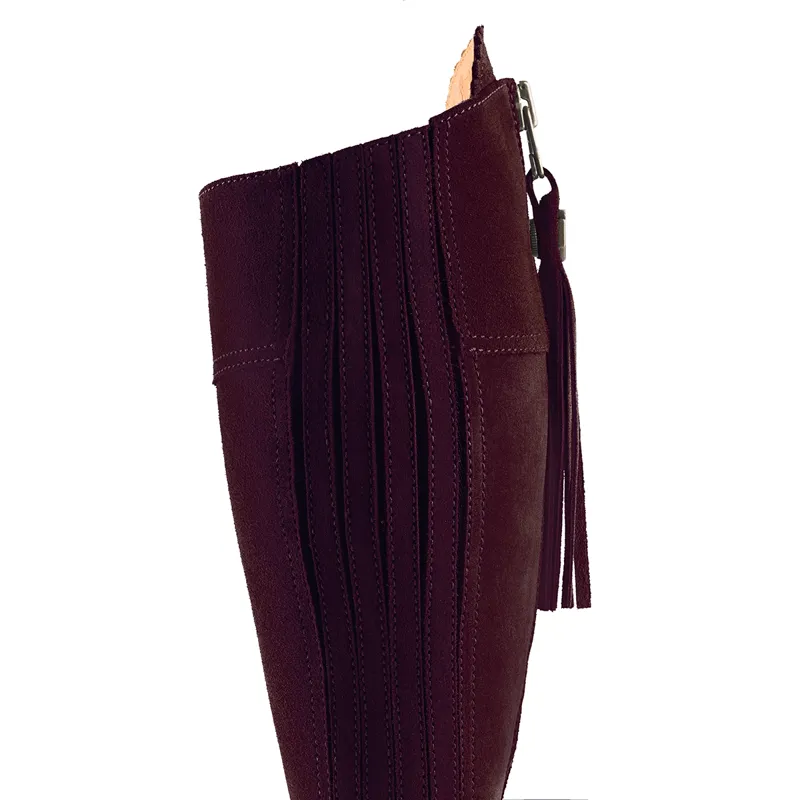 Fairfax and Favor Regina Heeled Boots - Plum Suede-3