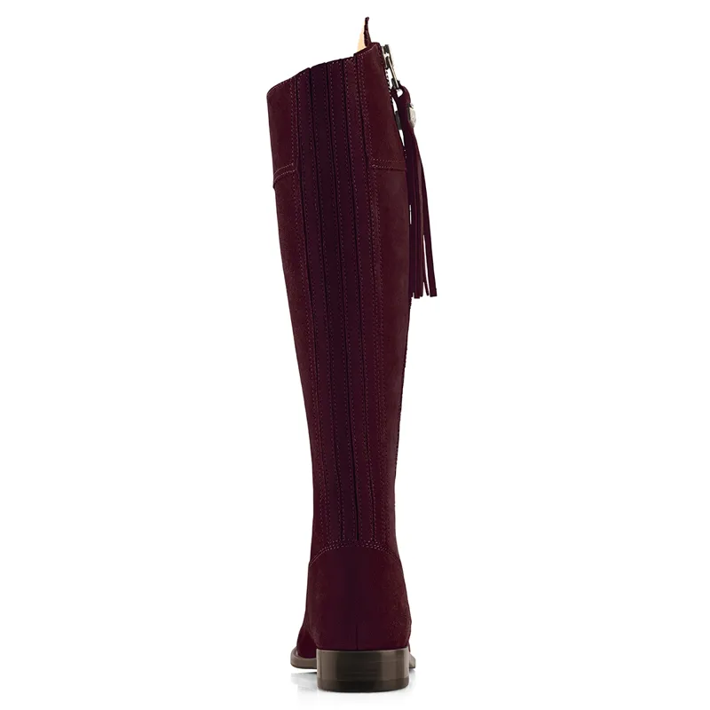 Fairfax and Favor Regina Flat Boots - Plum Suede-3