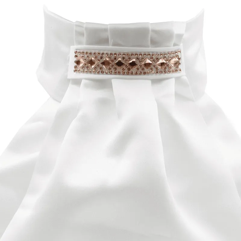 Equetech Deluxe Ready Tied Stock - Rose Gold Prism/White