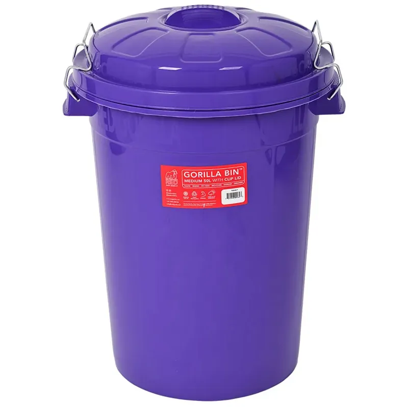 Red Gorilla 50L Storage Bin with Clip Lid - Purple-1