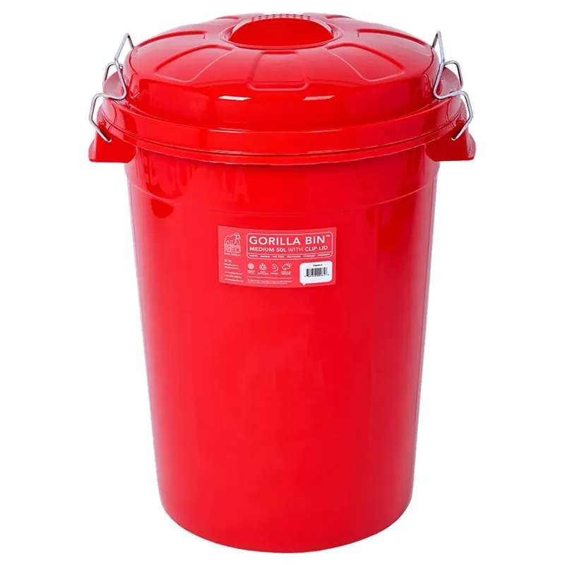 Red Gorilla 50L Storage Bin with Clip Lid - Red-1