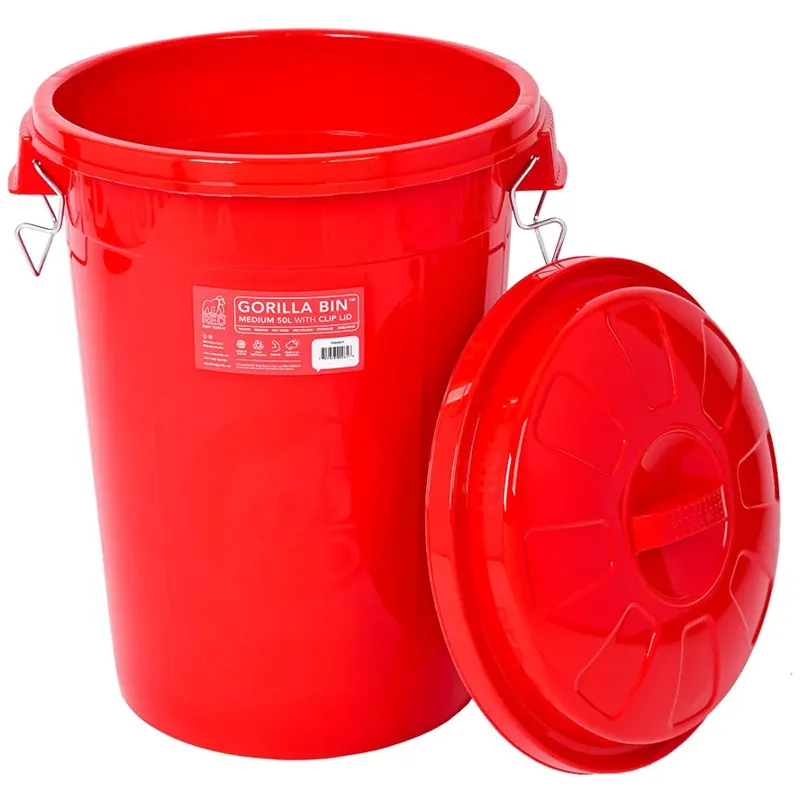 Red Gorilla 50L Storage Bin with Clip Lid - Red