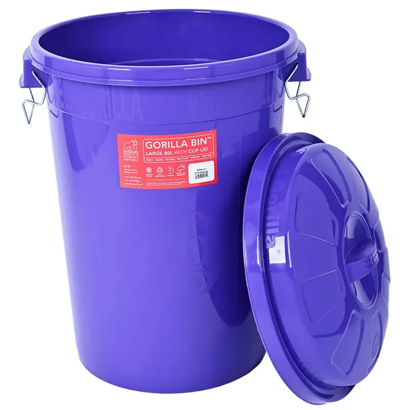 Red Gorilla 80L Storage Bin with Clip Lid - Purple