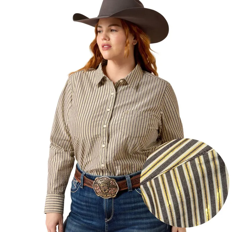 Ariat Kirby Stretch Womens Shirt - Chocolate Plum Stripe