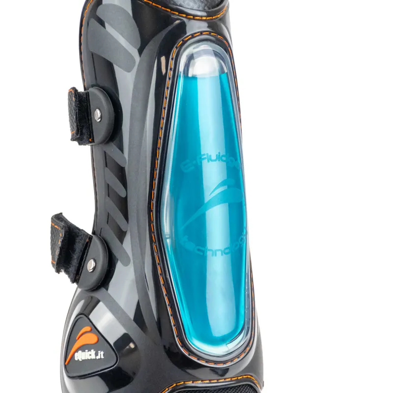 eQuick eShock Overreach Velcro Strap Front Tendon Boots - Black-2