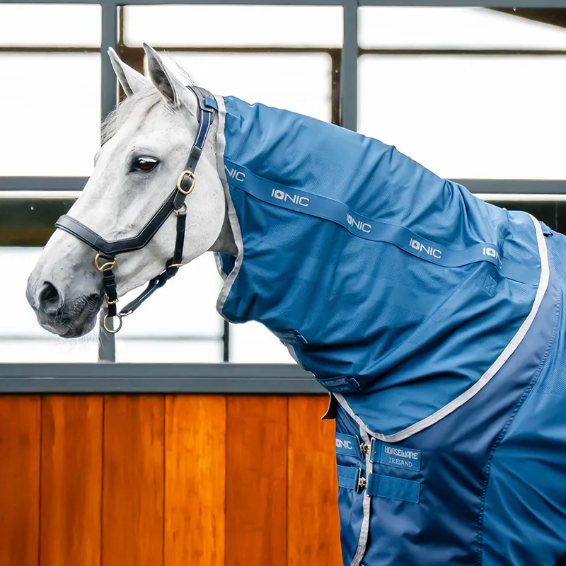 Horseware Ionic Mesh Cooler Neck Cover - Imperial Blue/Silver/Navy