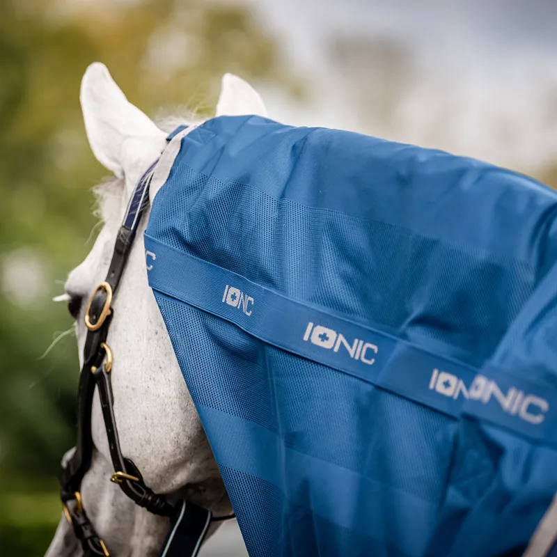 Horseware Ionic Mesh Cooler Neck Cover - Imperial Blue/Silver/Navy-4