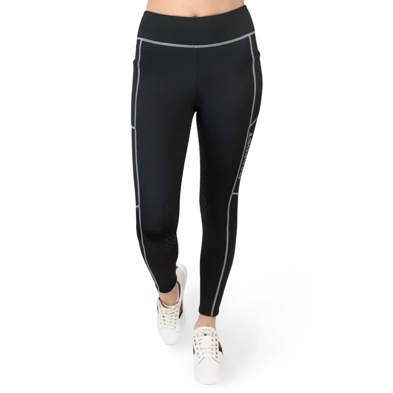 Redpost Adapt Winter Full Grip Womens Riding Tights - Black/Silver-2