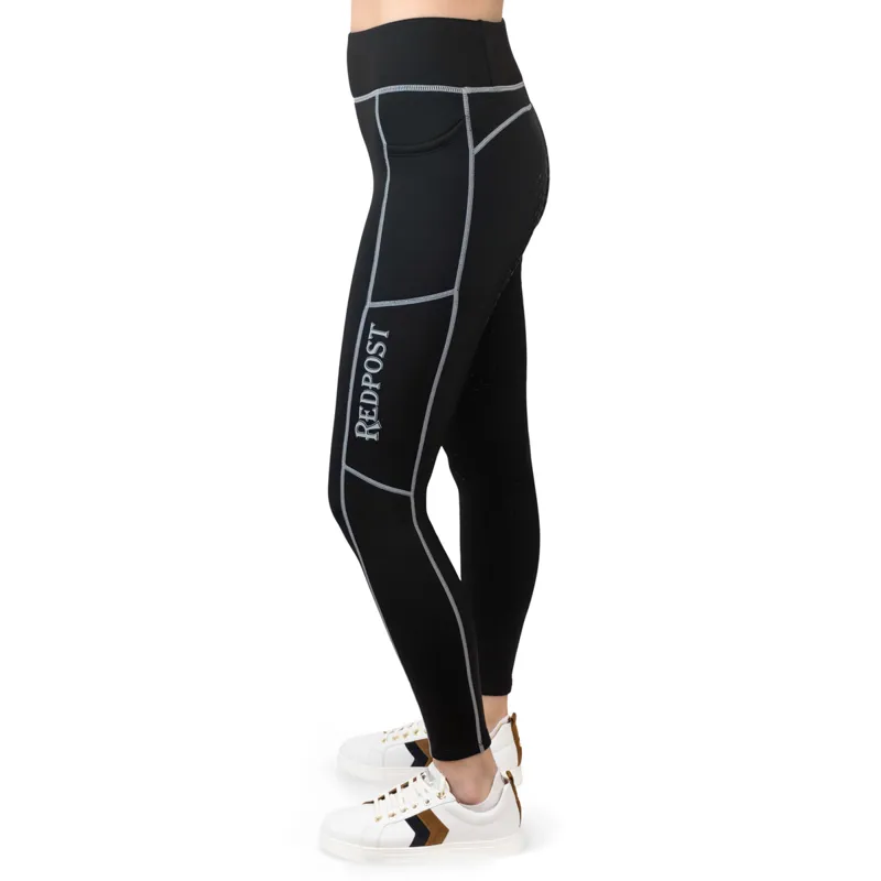 Redpost Adapt Winter Full Grip Womens Riding Tights - Black/Silver-3