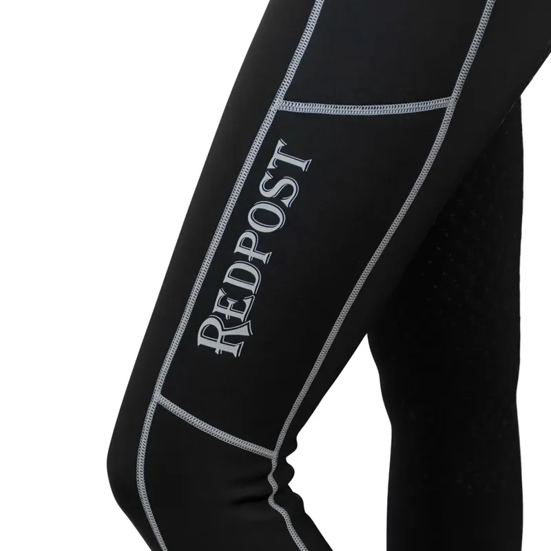 Redpost Adapt Winter Full Grip Womens Riding Tights - Black/Silver-4