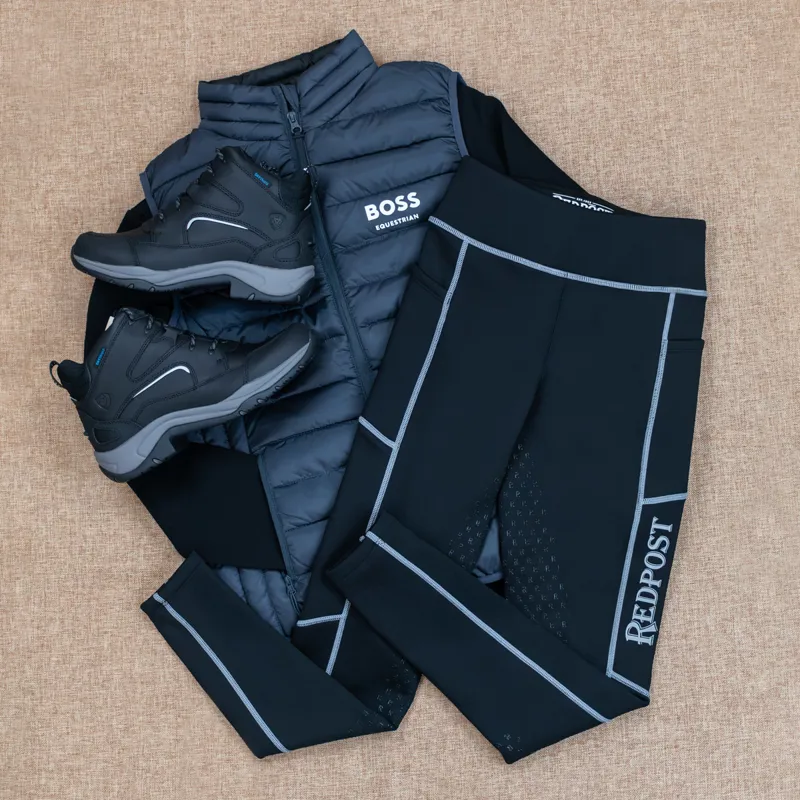 Redpost Adapt Winter Full Grip Womens Riding Tights - Black/Silver-8