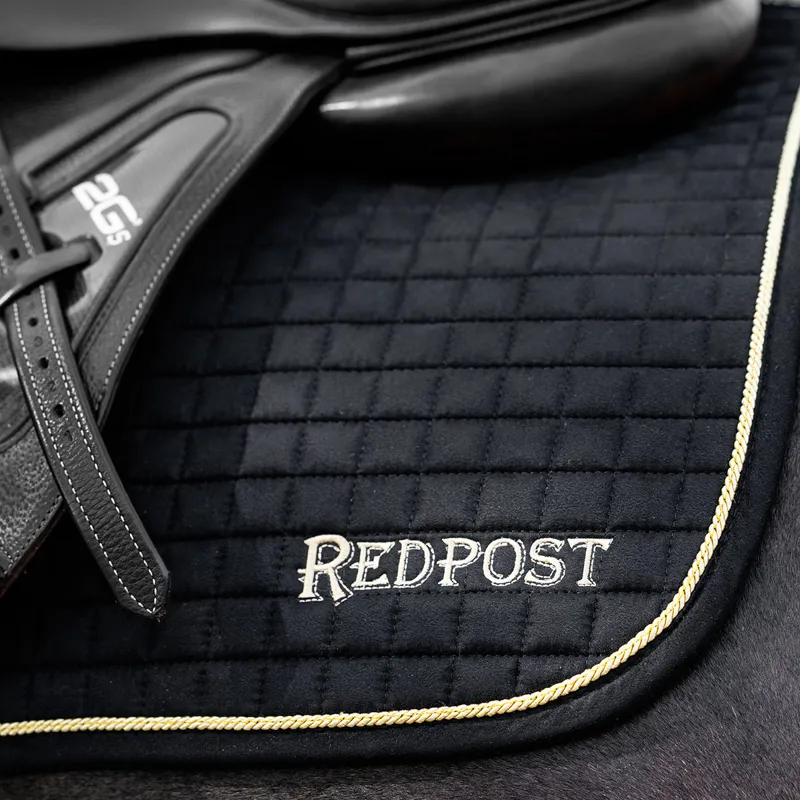 LeMieux x Redpost Suede Close Contact Saddlecloth - Black/Gold-11