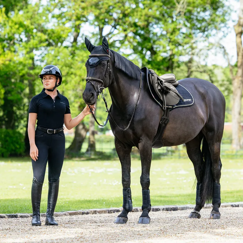 LeMieux x Redpost Suede Close Contact Saddlecloth - Black/Gold-3