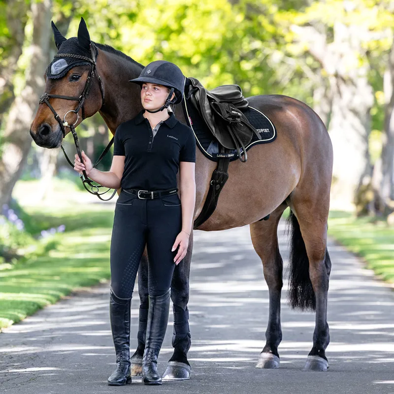 LeMieux x Redpost Suede GP Saddlecloth - Black/Gold-2