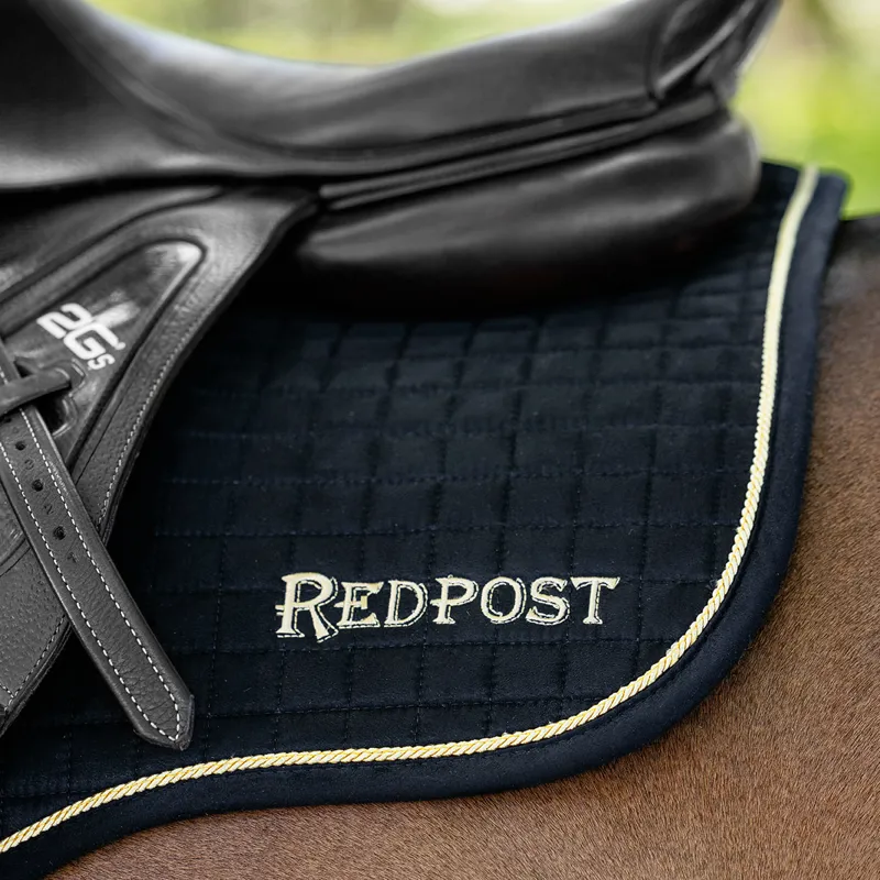 LeMieux x Redpost Suede GP Saddlecloth - Black/Gold-5
