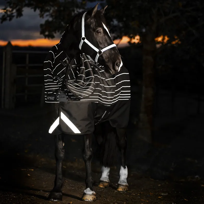Amigo 1200D FieldSafe Reflectech Plus 50g Turnout Rug - Black-12