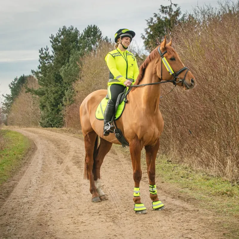 Hy Equestrian Reflector Comfort Saddlecloth - Yellow-1