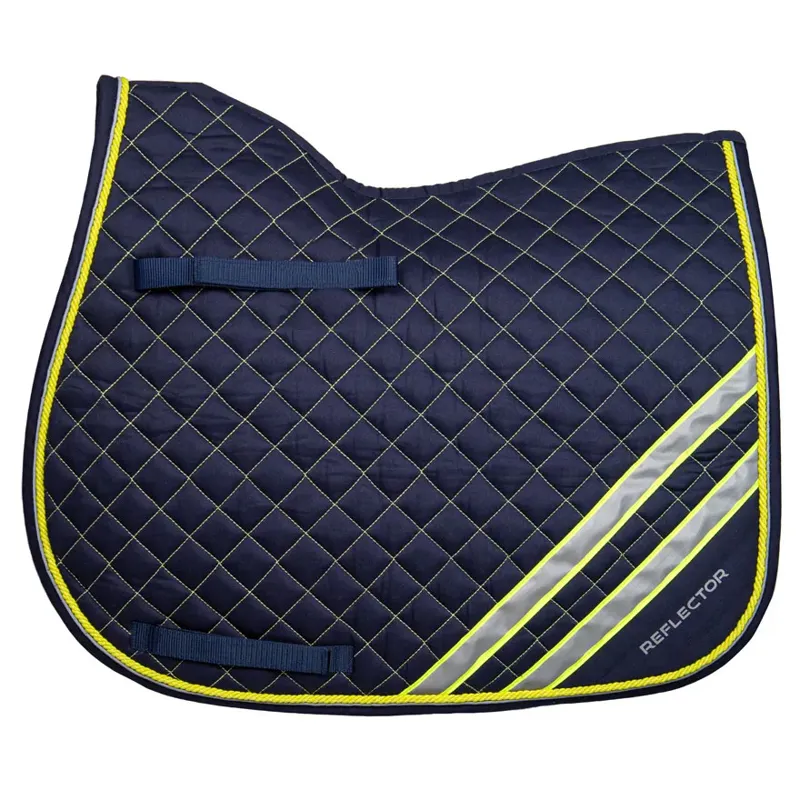 Hy Equestrian Reflector Saddlecloth - Yellow/Silver
