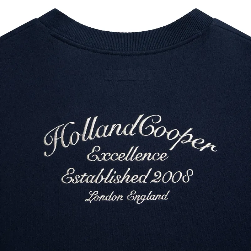 Holland Cooper Relaxed Fit V-Neck Womens Sweater - Ink Navy Ecru-8