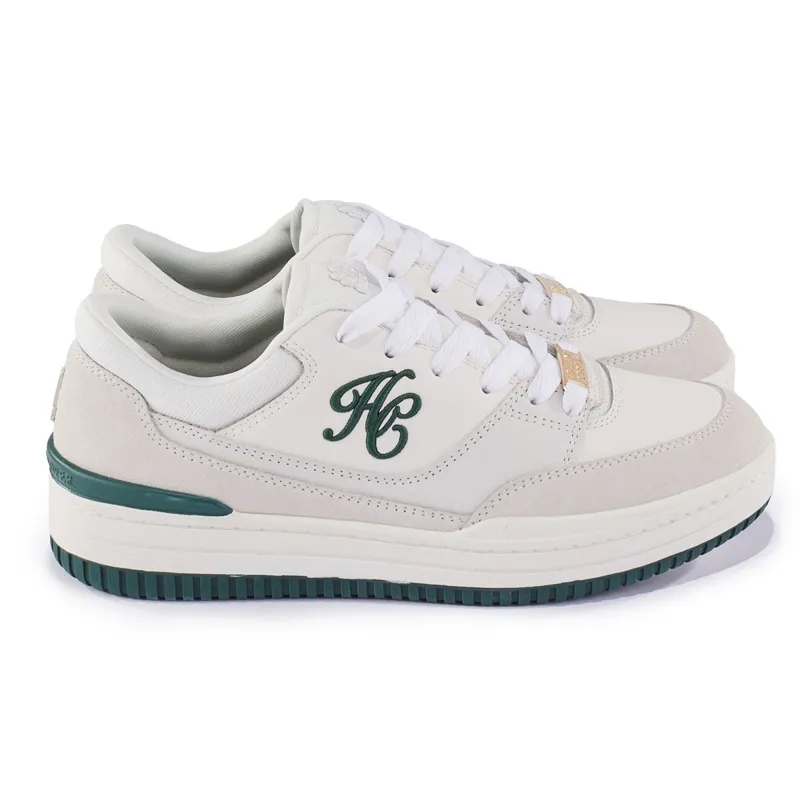 Holland Cooper Retro Runner Ladies Trainers - White/Racing Green-5